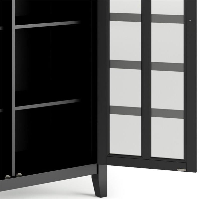 Solid Wood Storage Cabinet in Black H67655
