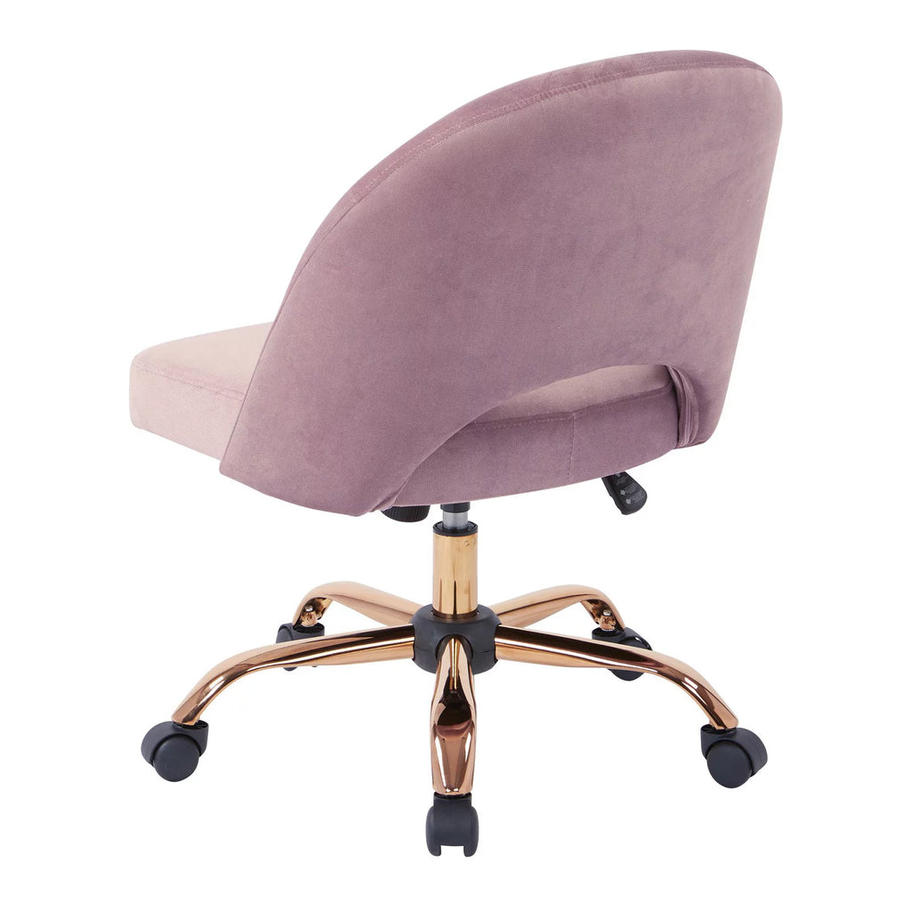 Lavender Fabric Office Chair with Rose Gold Base Z9982