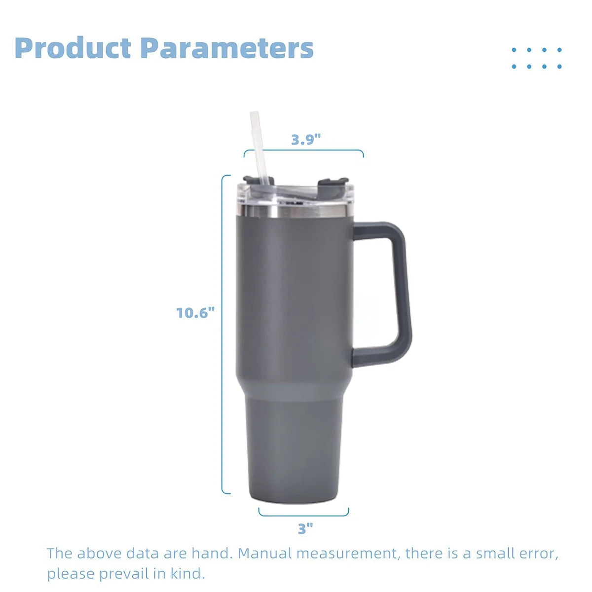 40 oz Insulated Tumbler with Straw and Handle I506