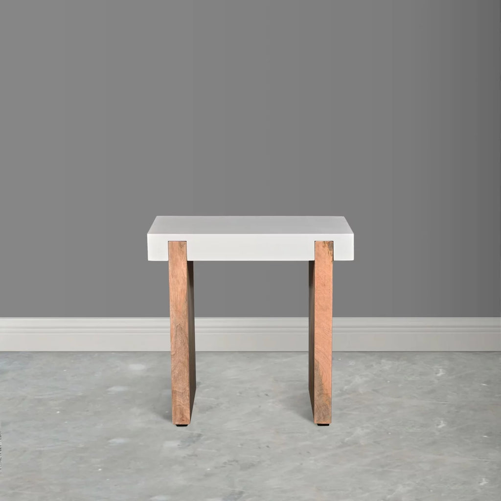 20 Inch Rectangular Mango Wood Side Table B613