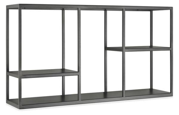Modern Four-Shelf Wall Unit in Recycled Metal/Natural Steel Black L246162