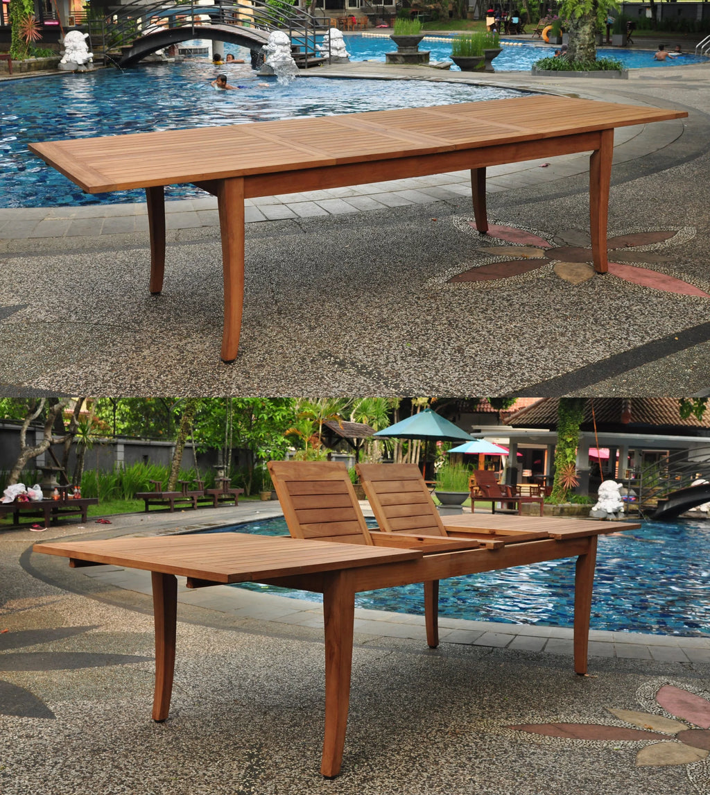 Grade-A Teak 7 Pc 6 Seater Double Extension Dining Set N98548