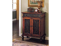 Antique Cherry Console Table with Drawers and Door L639557