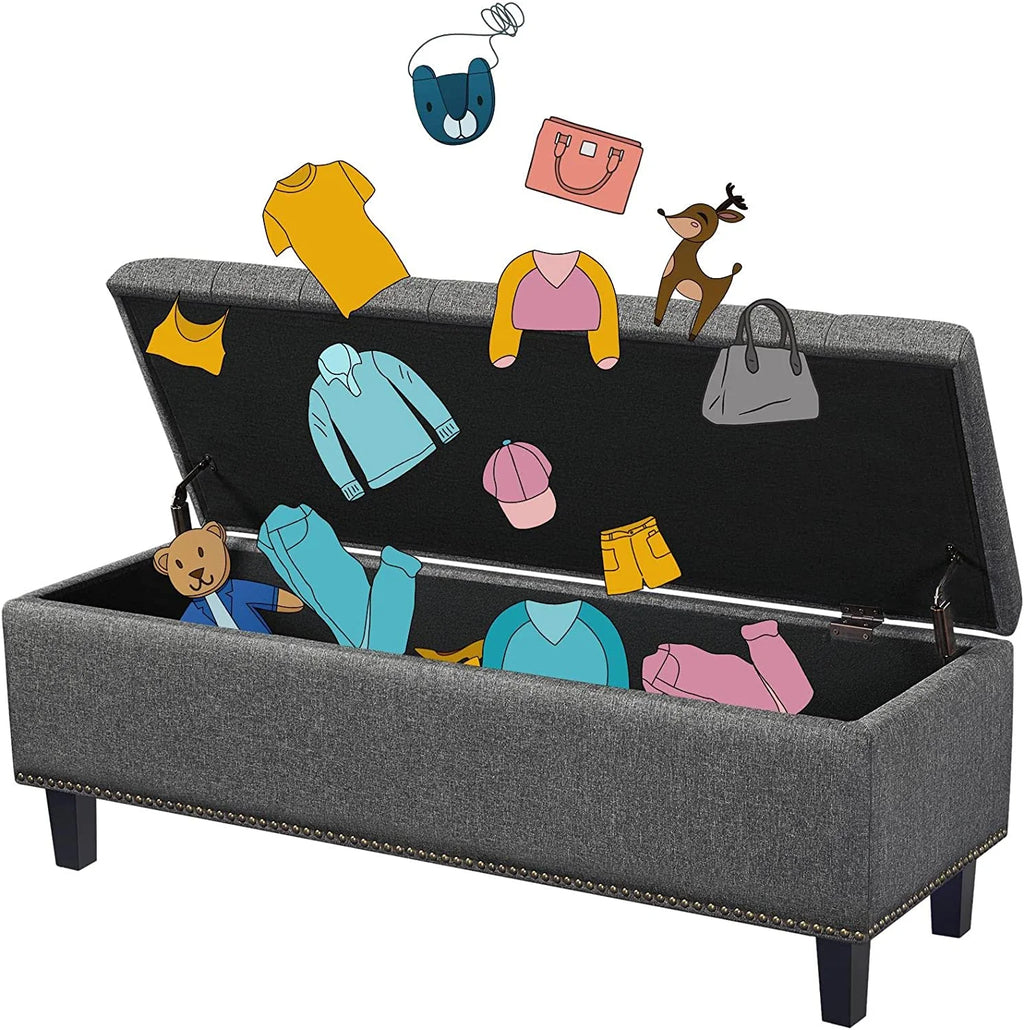 Dark Gray 50-inch Storage Ottoman O395