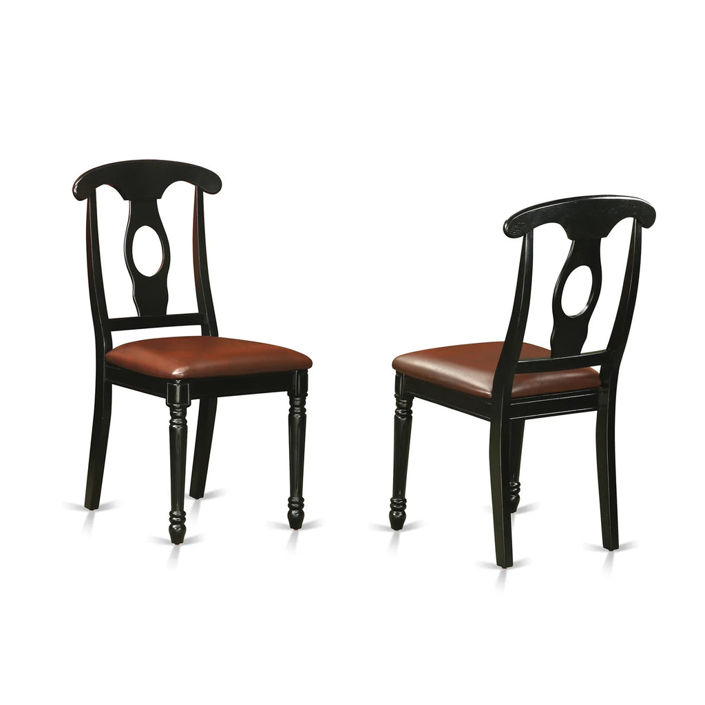 6 Piece Rectangular Dining Table Set with Faux Leather Chairs V66658