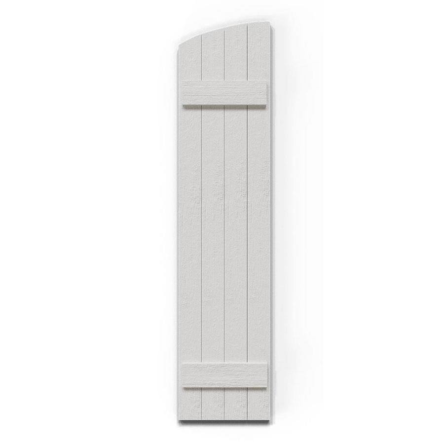 Rustic Faux Wood Shutters with Elliptical Arch Top L184