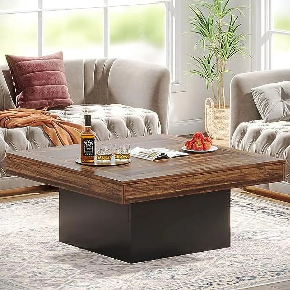 Square LED Engineered Wood Coffee Table L851
