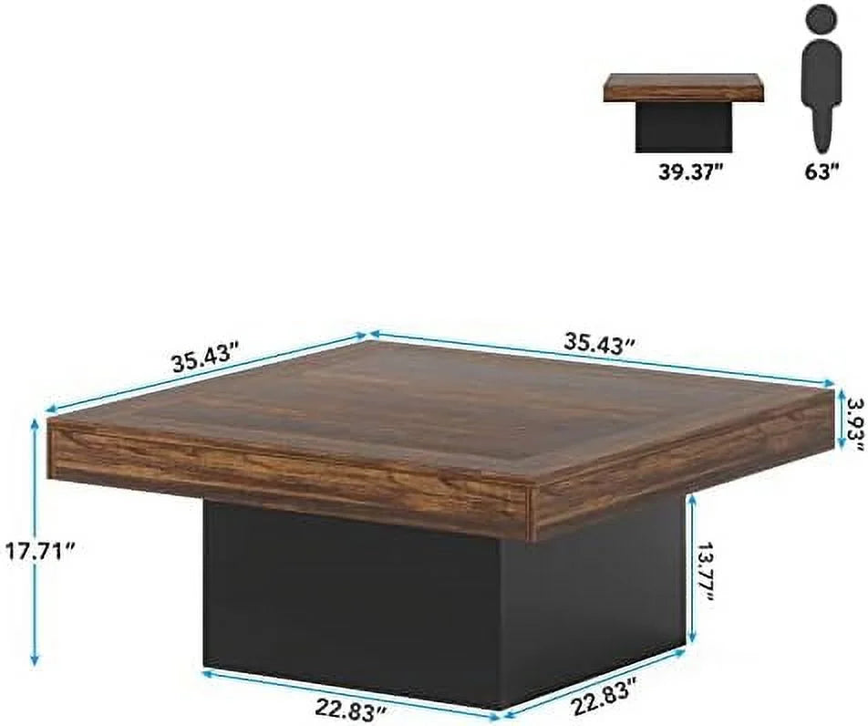 Square LED Engineered Wood Coffee Table L851