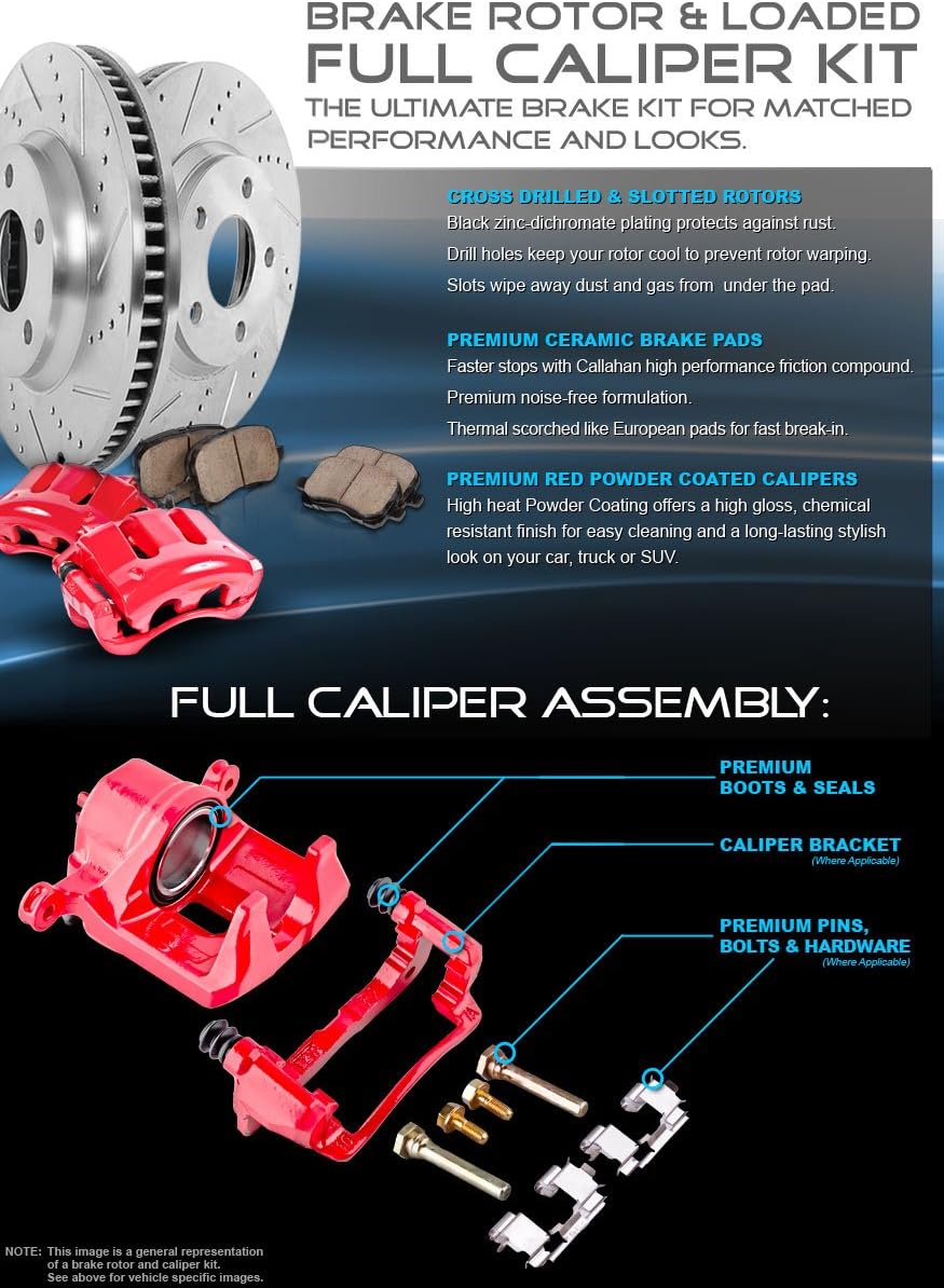 5 Lug Brake Disc Rotors with Ceramic Brake Pads C7743