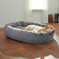 Velvet Round Bolster Dog Bed I768541