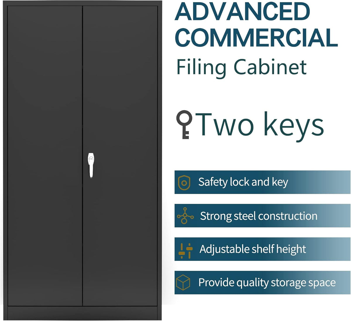 72'' Metal Storage Cabinet with 4 Adjustable Shelves D947112