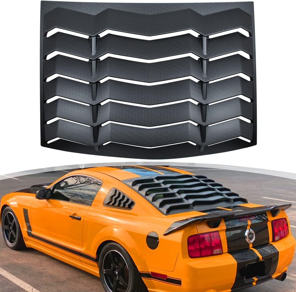 Matte Black ABS Rear Window Louver for Ford Mustang 2005-2014 H860808