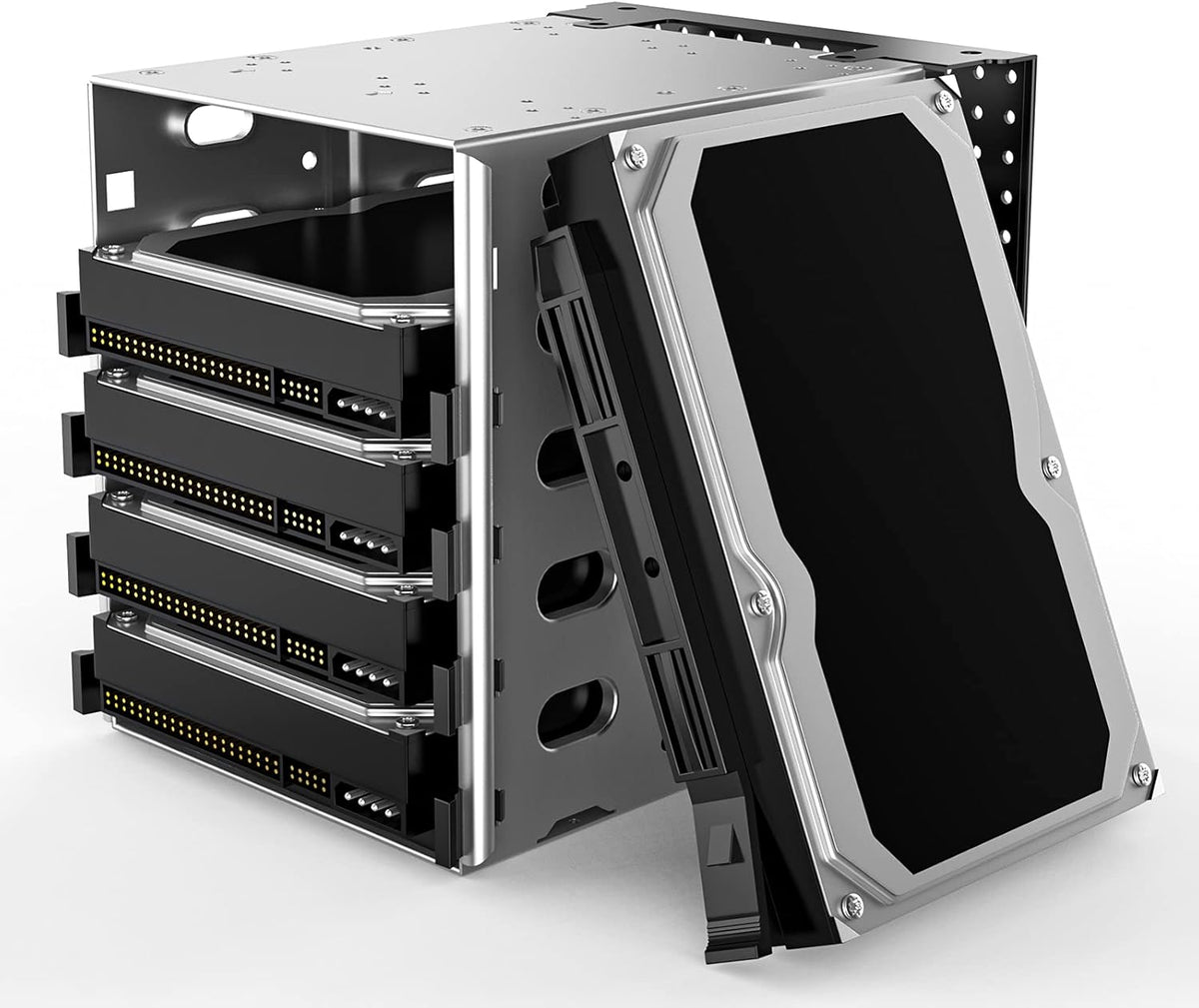 Stainless Steel Hard Drive Cage Rack SATA 5.25 to 4X 3.5 T166
