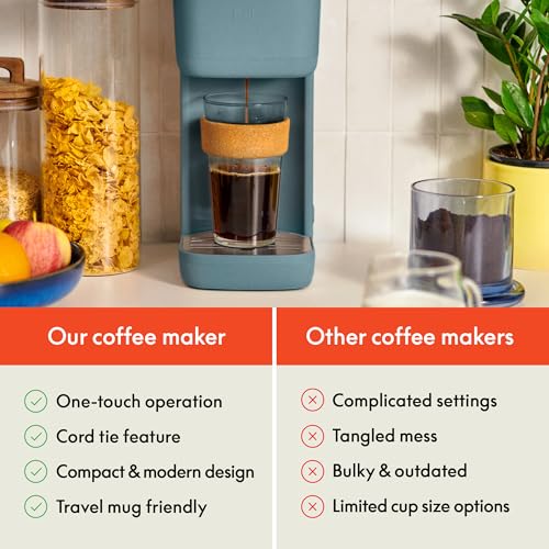 Single Serve Coffee Maker, K Cup & Coffee Ground Compatible, Removable Adjustable Drip Tray, Auto Shutoff, Reusable Dishwasher Safe Accessories, 6oz to 14oz, 1000 Watt Z130
