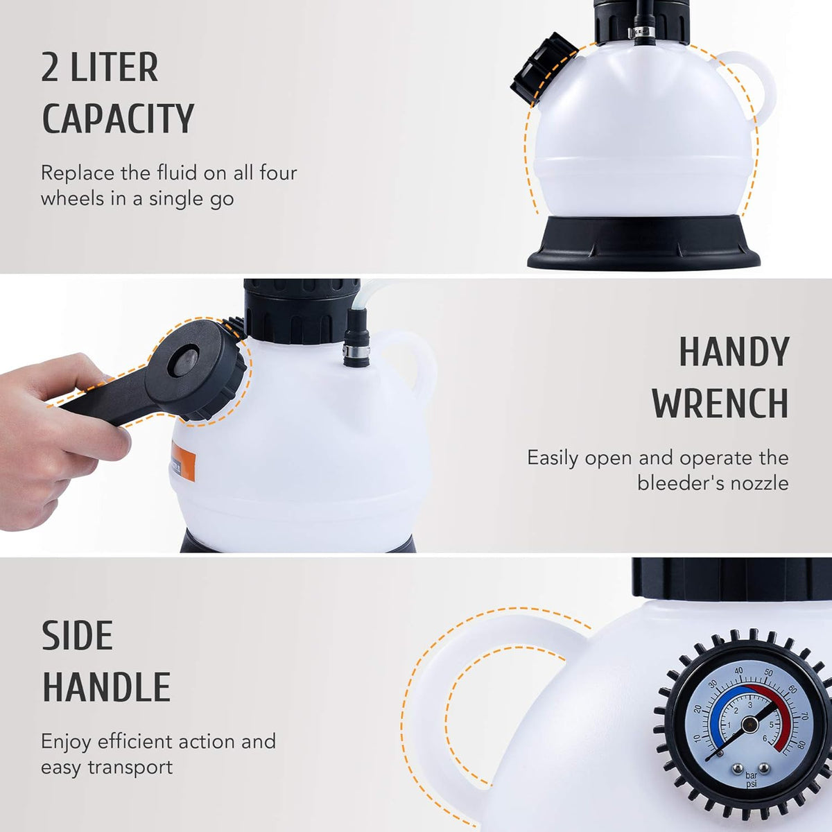 Brake Bleeder Kit with Hand Pump and Adapter V5580