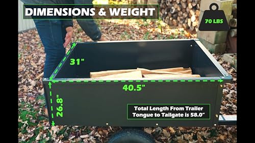 400LB Heavy Duty Steel Dump Cart 10-Cubic Feet Capacity Utility Trailer with Removable Tailgate Q1296