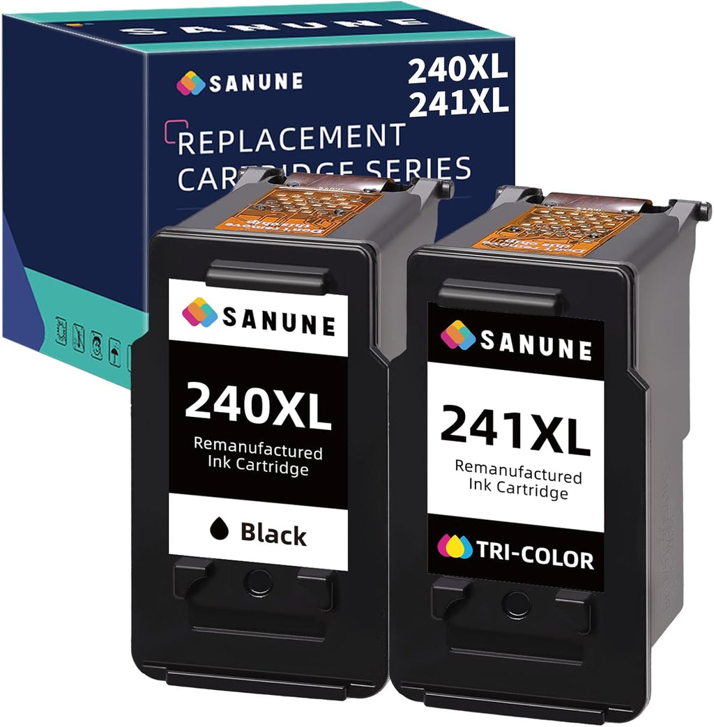 Remanufactured Ink Cartridge Combo Pack for Canon 240XL 241XL (1 Black, 1 Tri-Color) S127831