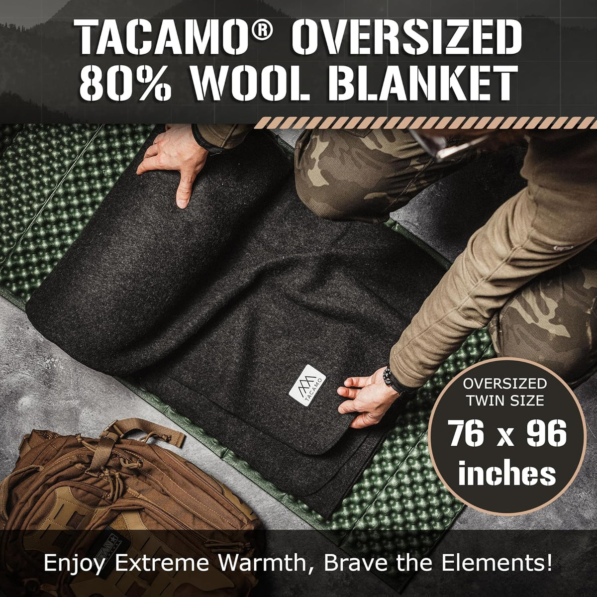 80% Wool Blend Oversized Twin Wool Blanket W4687