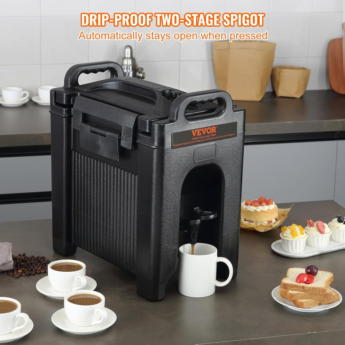 2.5 Gallon Insulated Beverage Dispenser with Two-Stage Faucet Handle E87133