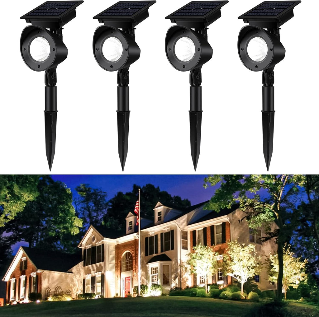 Waterproof 360° Adjustable Solar Spot Lights 4 Pack Warm White A4001