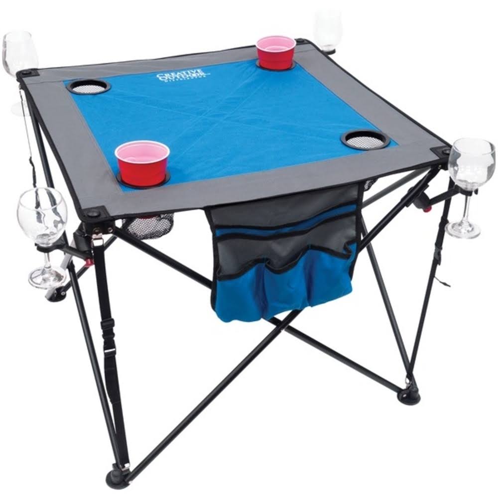 Folding Wine Table with Cupholders and Wineglass Holders L960407