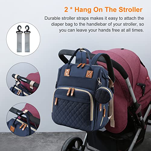 Grey Waterproof 3 in 1 Baby Diaper Backpack with Foldable Changing Pad R2851