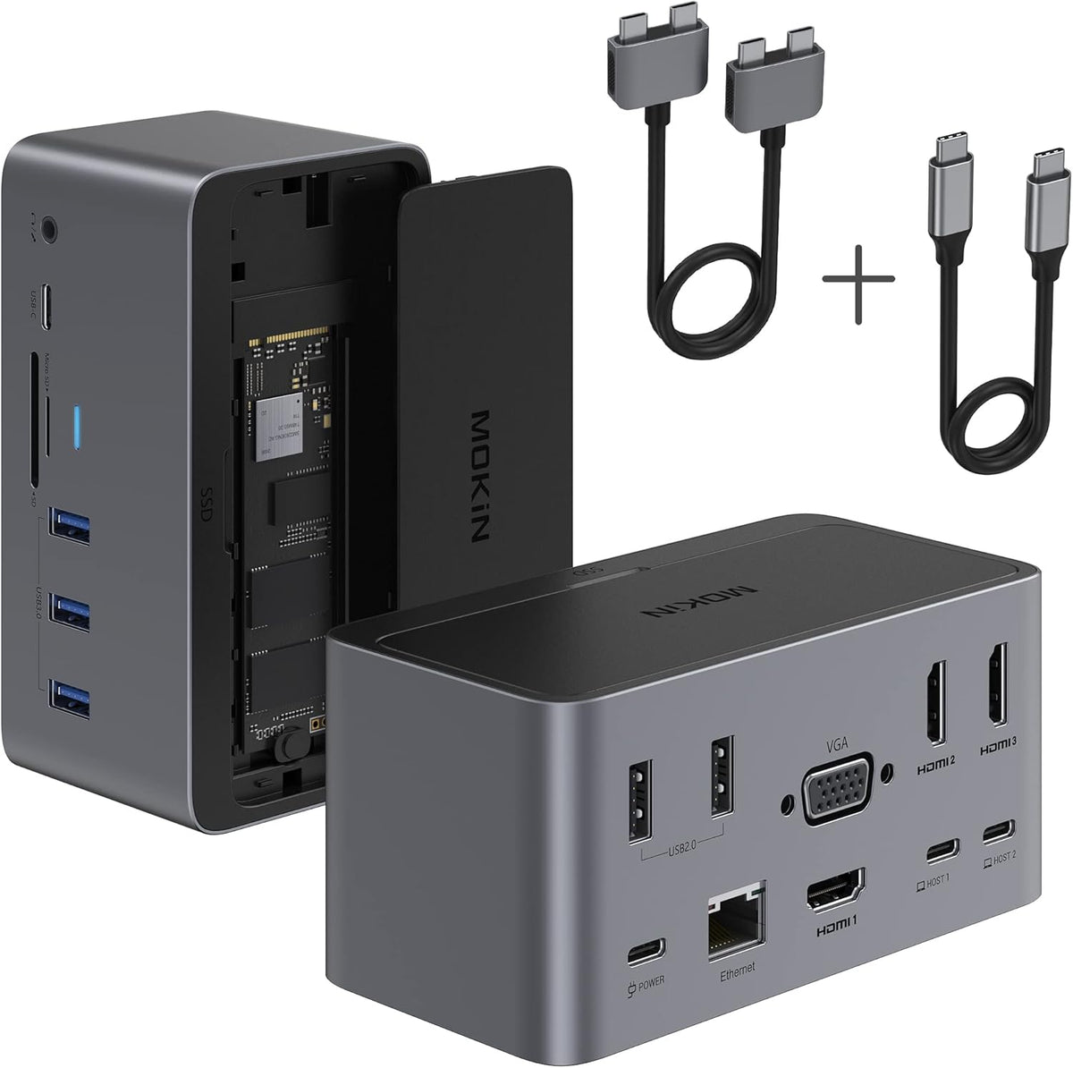 18in1 USB C Docking Station with SSD Enclosure X743