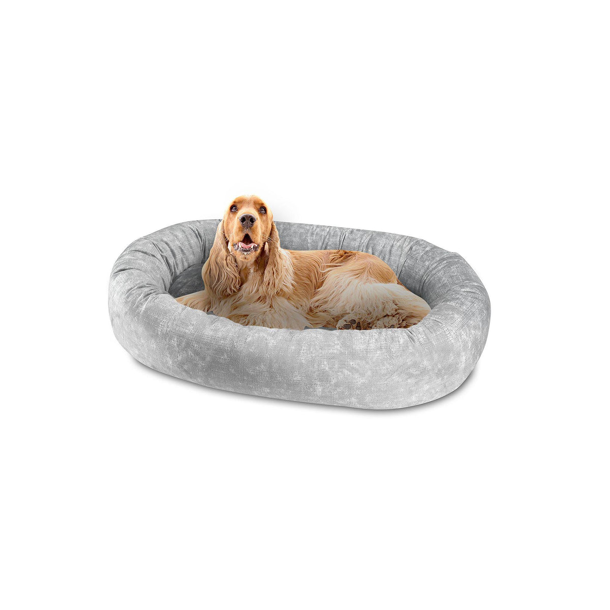 Gray Oval Round Pet Dog Bed R1732