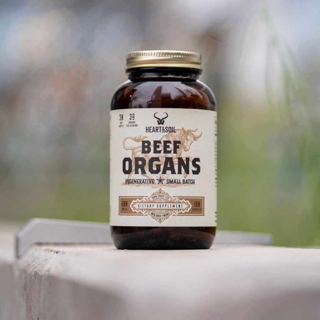 Beef Organs Complex Grass Fed Liver Heart Kidney Pancreas Spleen 180 Capsules B747072