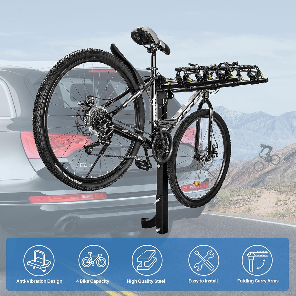 3 Bike Hitch Mount Carrier with Tie Down Strap J871184