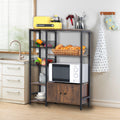 5-Tier Wood Brown Kitchen Bakers Rack with Cabinet R161