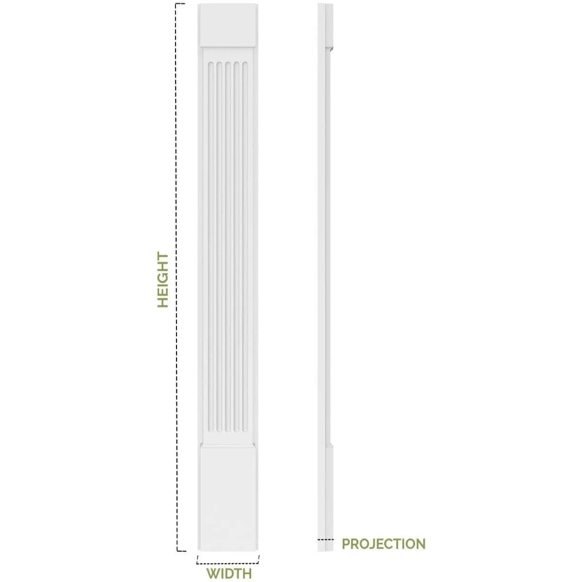 Flat Panel PVC Pilaster with Decorative Capital & Base (Pair) T907205