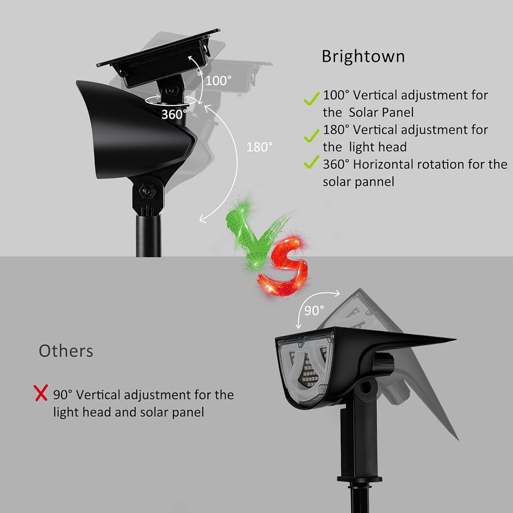 Waterproof 360° Adjustable Solar Spot Lights 4 Pack Warm White A4001