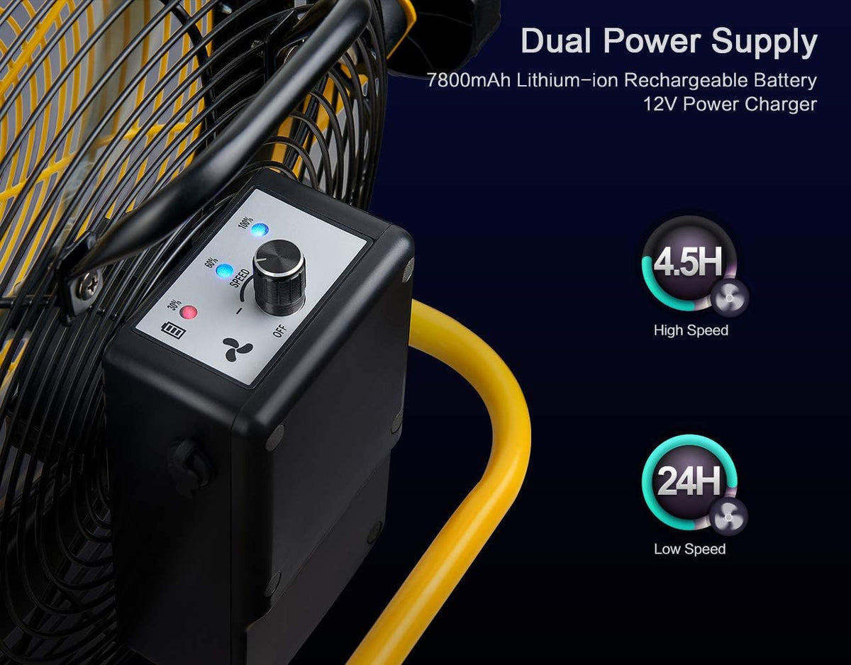 10'' Rechargeable High Velocity Floor Fan O87993