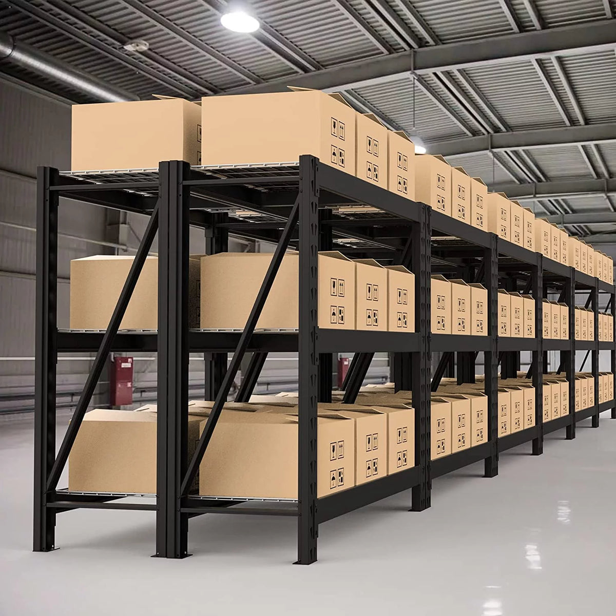 3-Tier Heavy Duty Metal Garage Shelving Unit, 50”W x 47”H x 18”D, 5400 LBS Load Capacity E249978