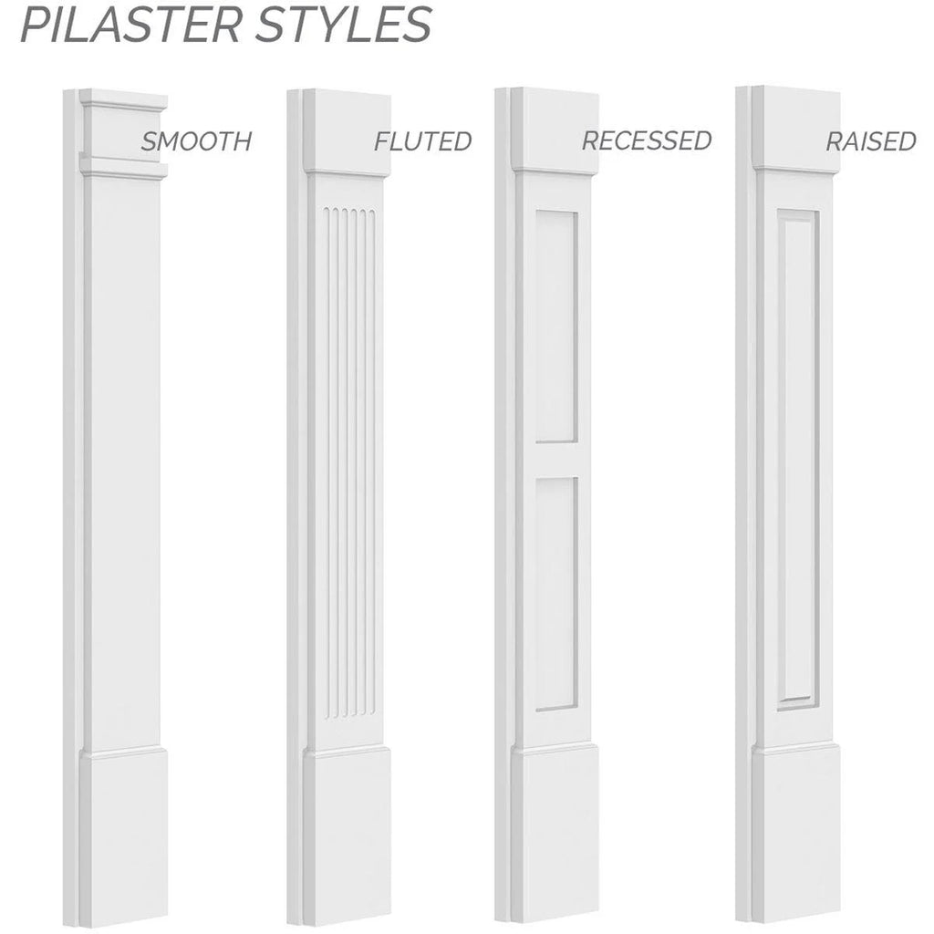 Flat Panel PVC Pilaster with Decorative Capital & Base (Pair) T907205