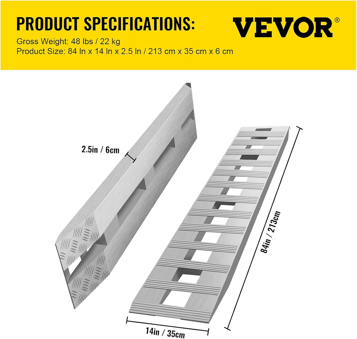 84x14 Inch Aluminum Ramps 1 Pair S52613