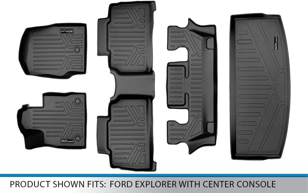 Black 3 Row Floor Mats and Cargo Liner Set J737