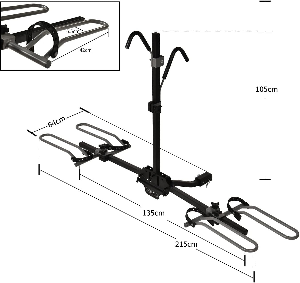 Hitch Mounted 2-Bike Platform Carrier W403689