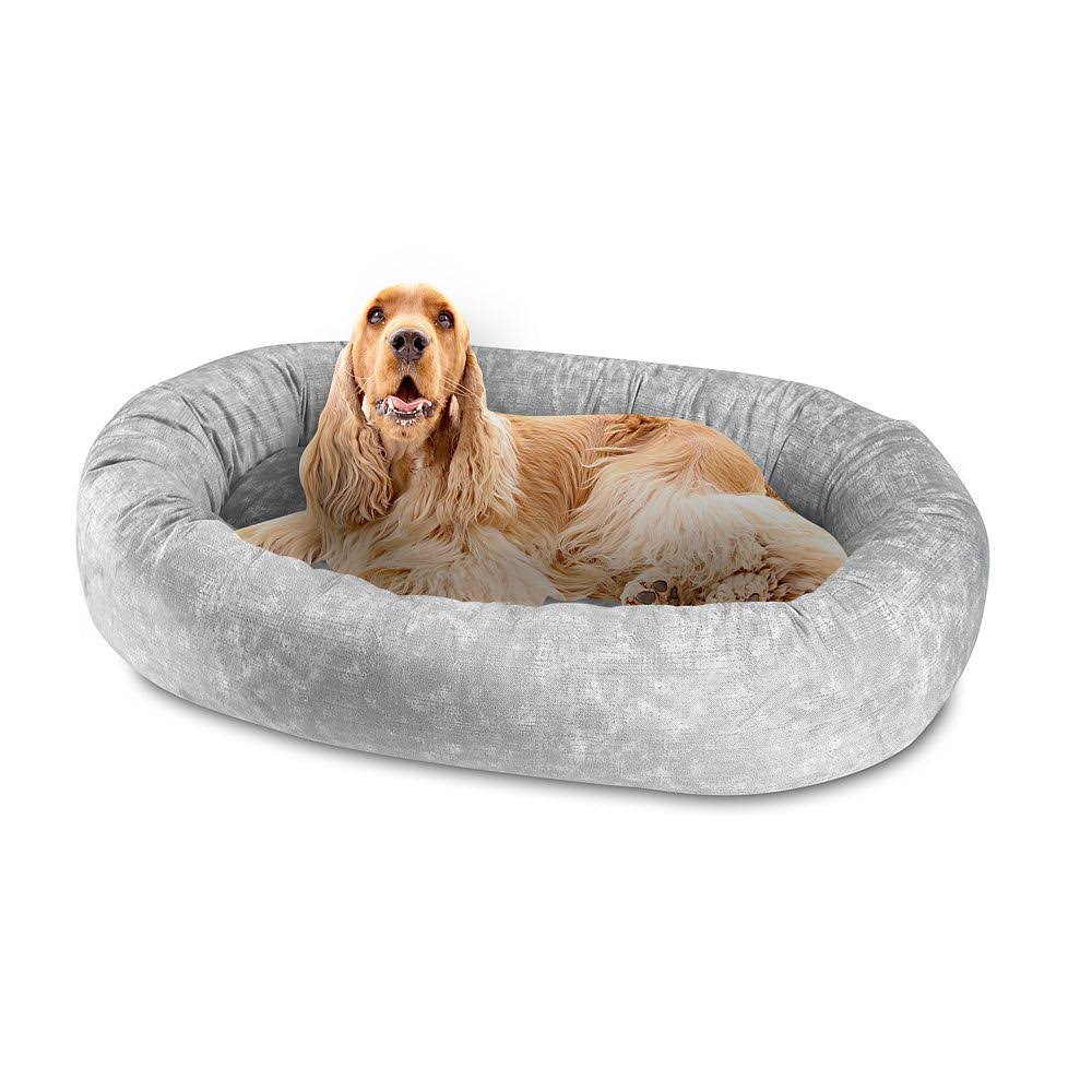 Gray Oval Round Pet Dog Bed R1732
