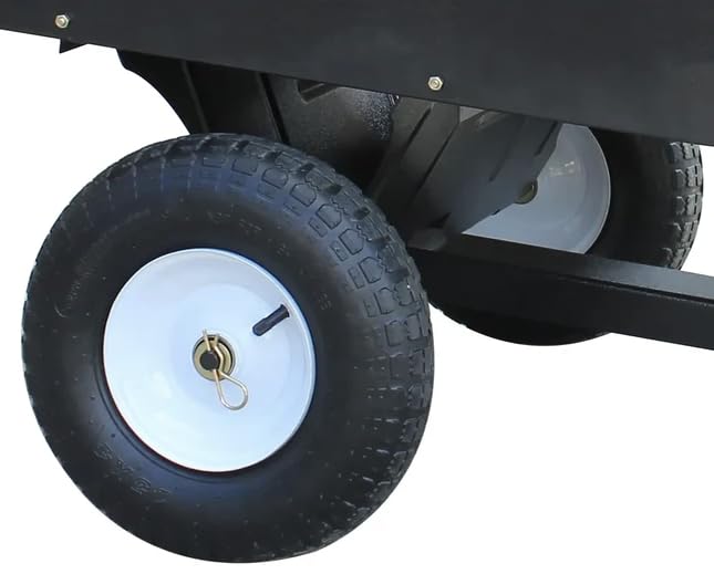 400LB Heavy Duty Steel Dump Cart 10-Cubic Feet Capacity Utility Trailer with Removable Tailgate Q1296