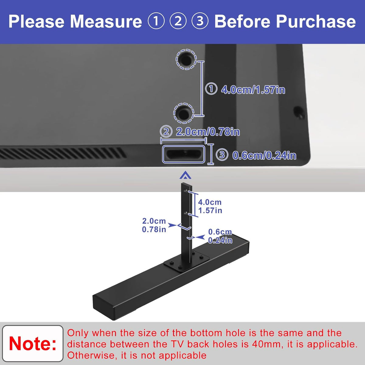 Metal TV Legs for 40mm Center-to-Center Hole Distance B596856