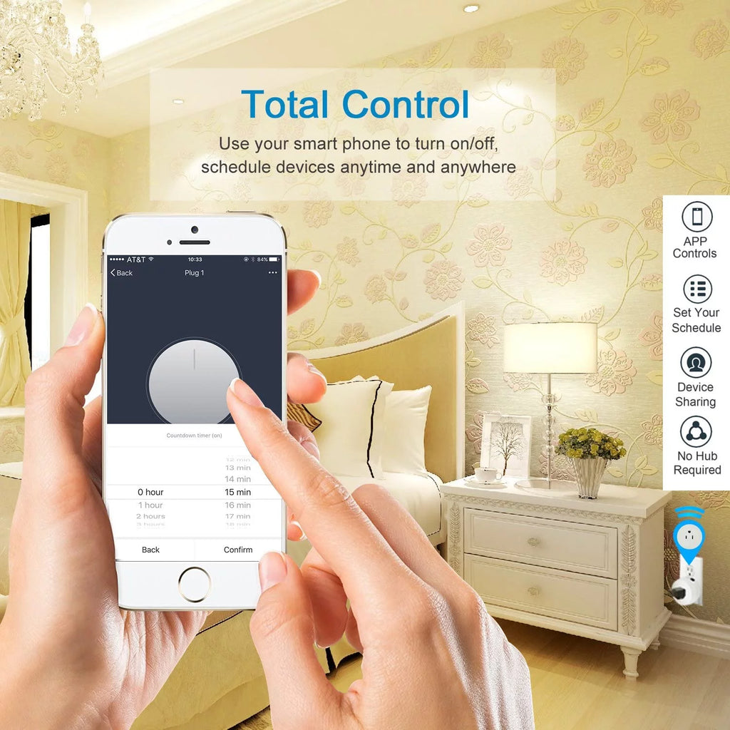 Mini Wifi Smart Plug Compatible with Alexa Google Home Smart Socket 1 Pack H59337