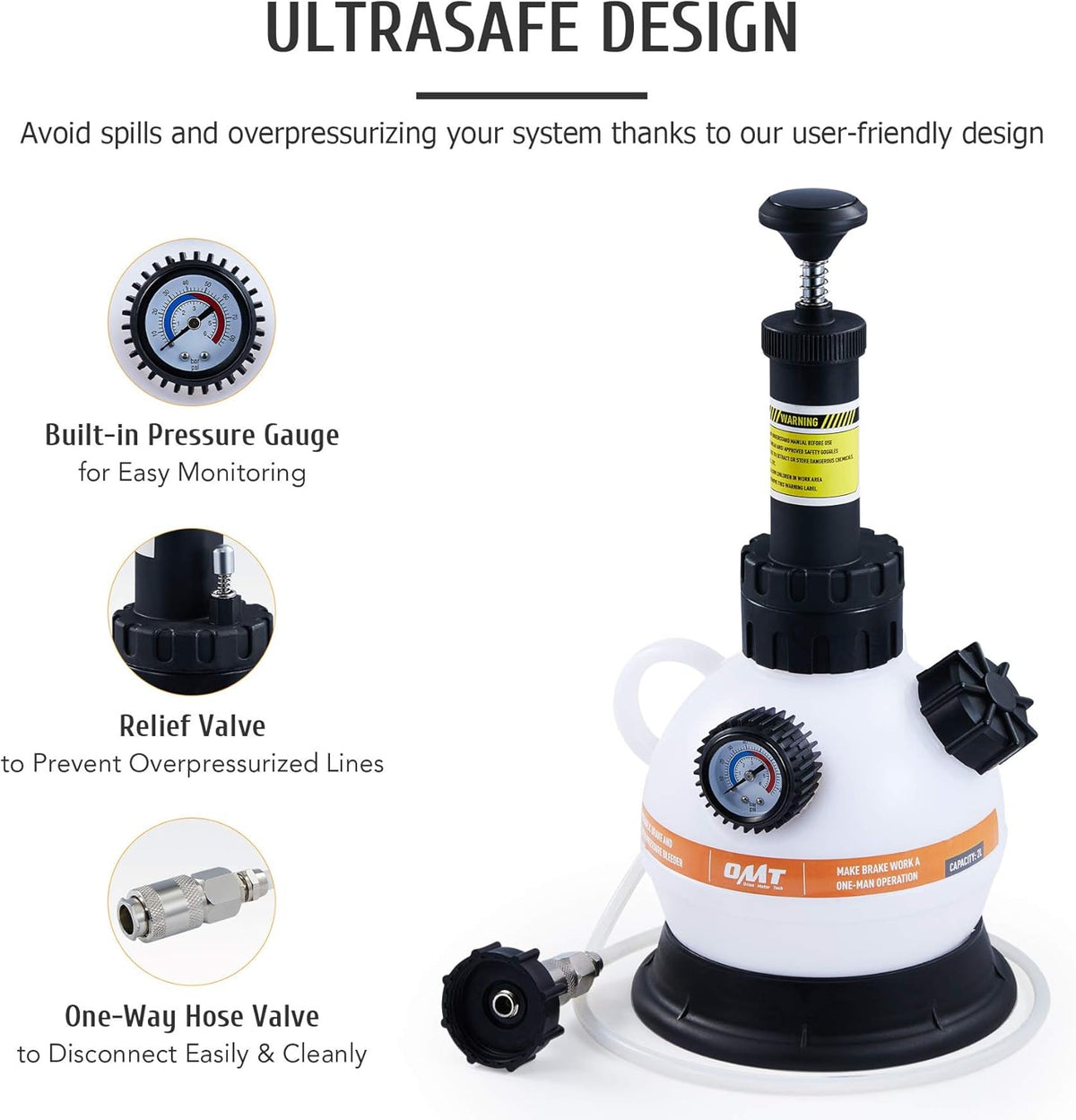Brake Bleeder Kit with Hand Pump and Adapter V5580