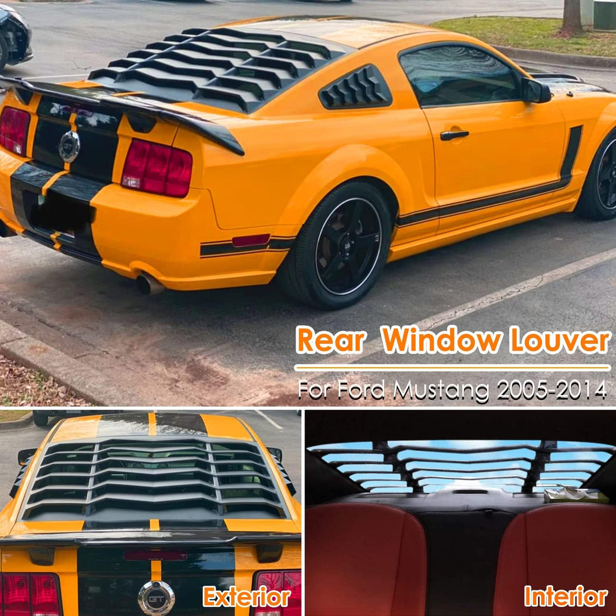 Matte Black ABS Rear Window Louver for Ford Mustang 2005-2014 H860808