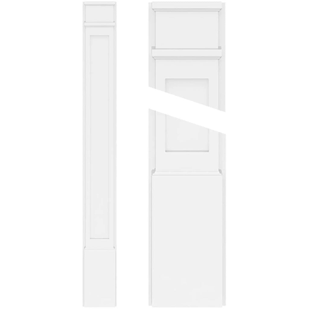 Flat Panel PVC Pilaster with Decorative Capital & Base (Pair) T907205