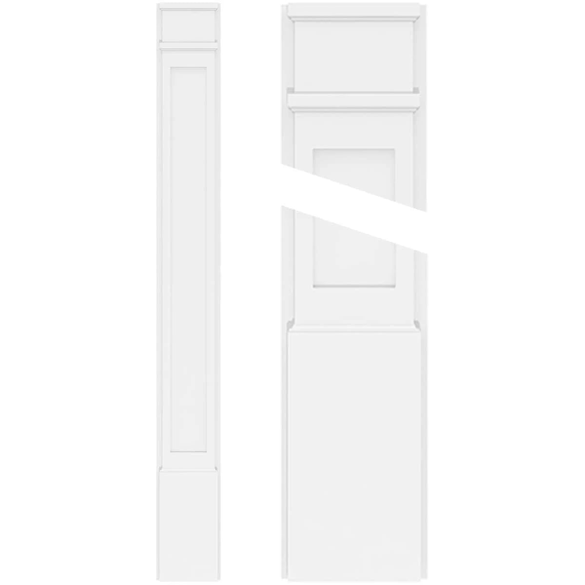 Flat Panel PVC Pilaster with Decorative Capital & Base (Pair) T907205