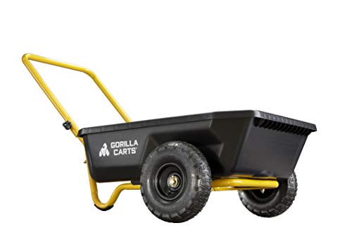 Black/Yellow Poly Dump Cart, 4 cu ft, 300 lb. Capacity S381206