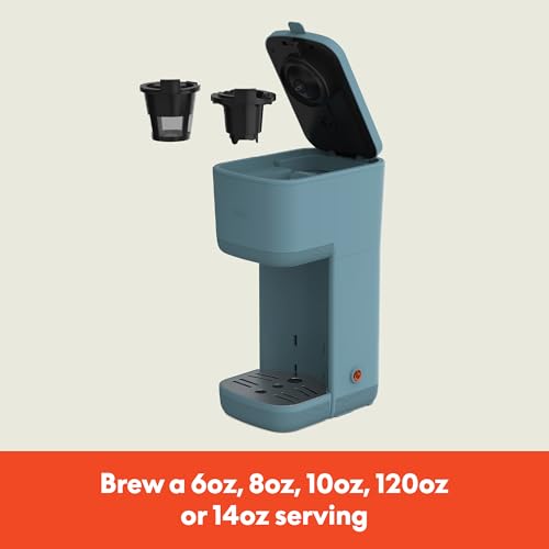 Single Serve Coffee Maker, K Cup & Coffee Ground Compatible, Removable Adjustable Drip Tray, Auto Shutoff, Reusable Dishwasher Safe Accessories, 6oz to 14oz, 1000 Watt Z130