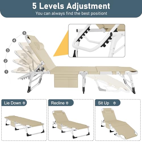 Heavy Duty Outdoor Folding Lounge Chair with Mattress Q868